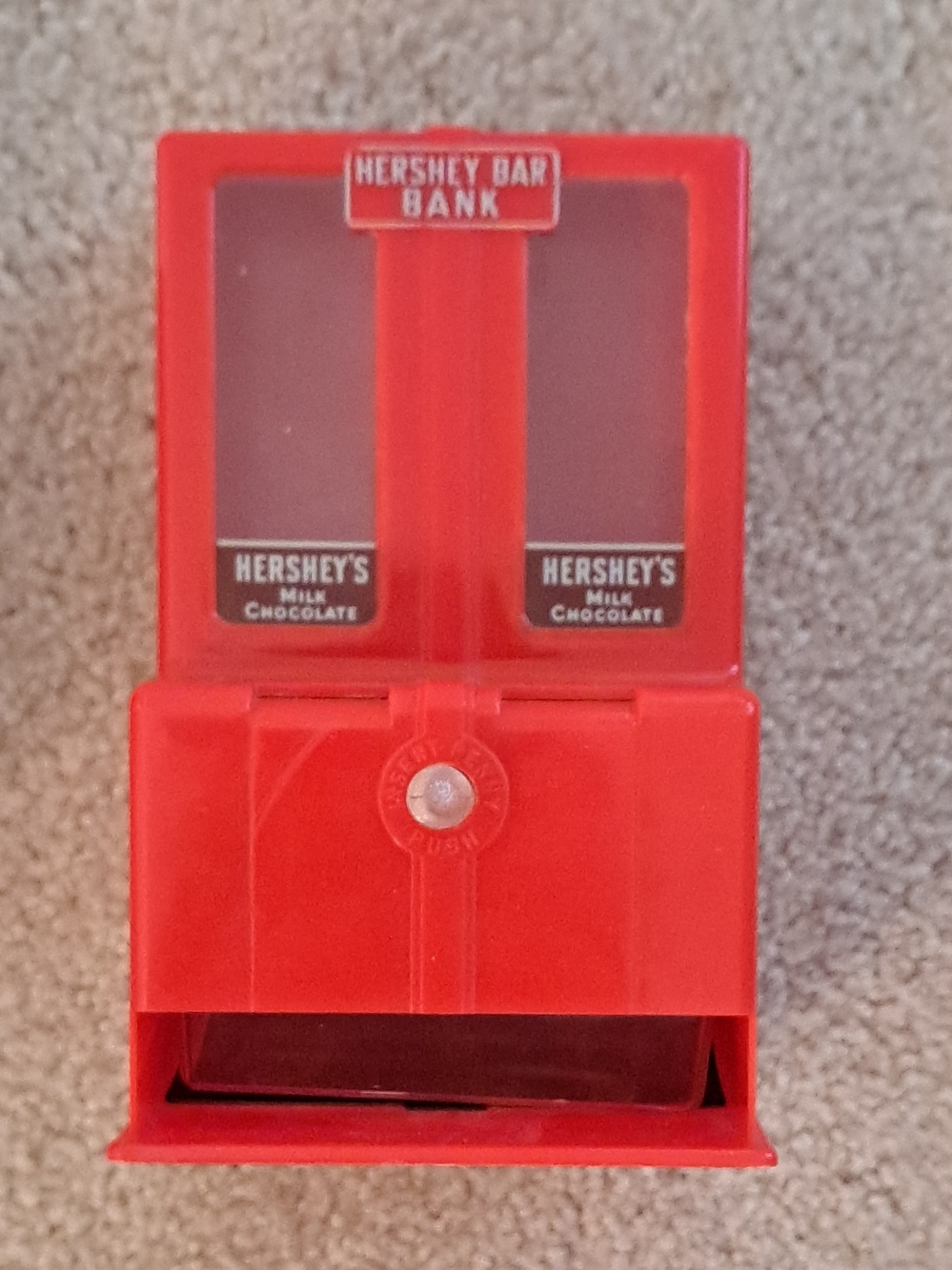 Hershey's Hershey Bar Bank Vintage Red & Yellow Novelty Bank
